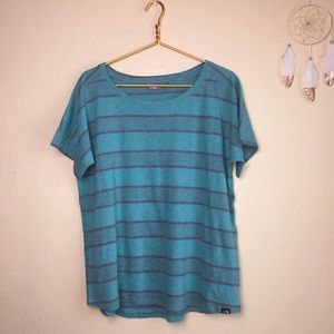 The north face striped grey and blue tee
